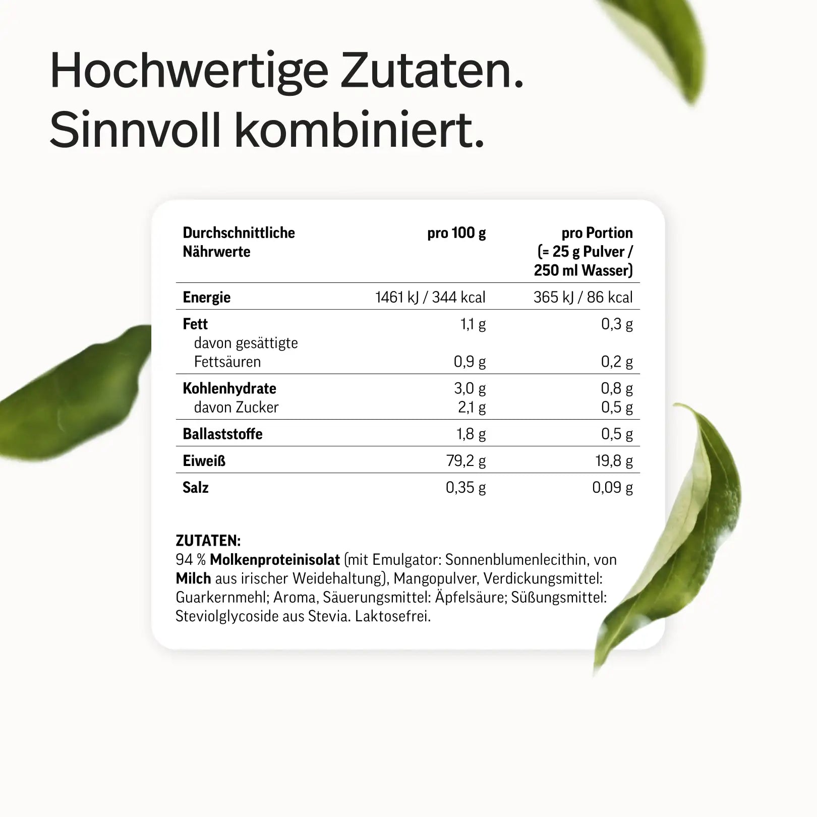 Whey-Isolat Pulver aus Weidemilch