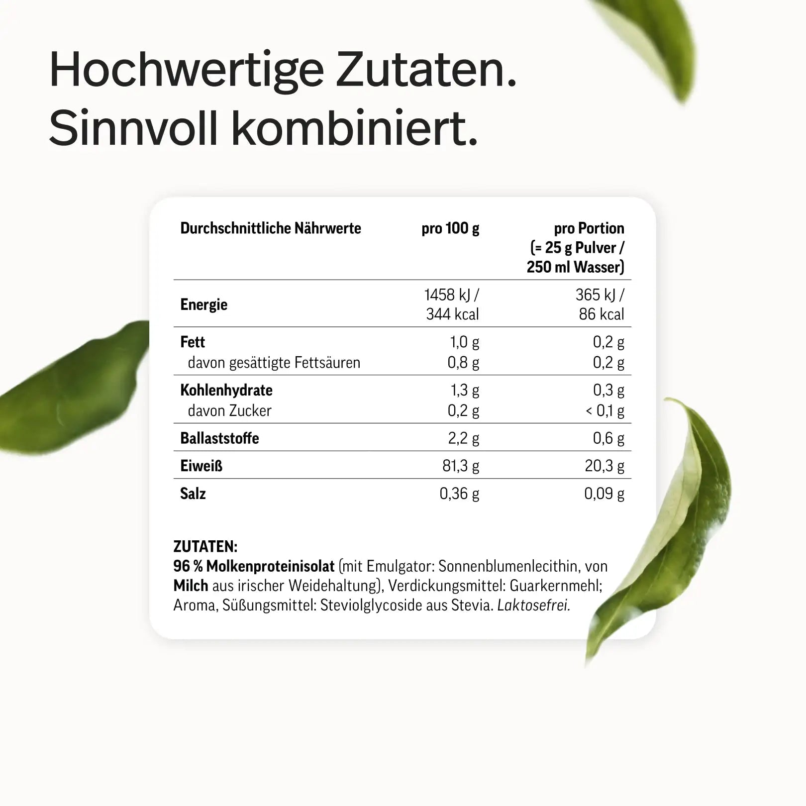 Whey-Isolat Pulver aus Weidemilch