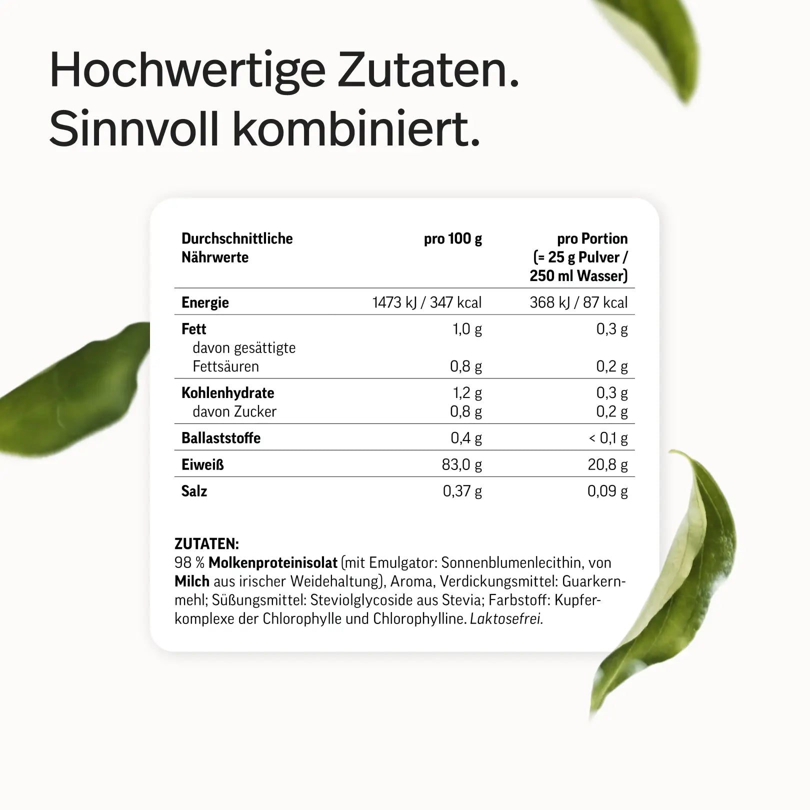 Whey-Isolat Pulver aus Weidemilch